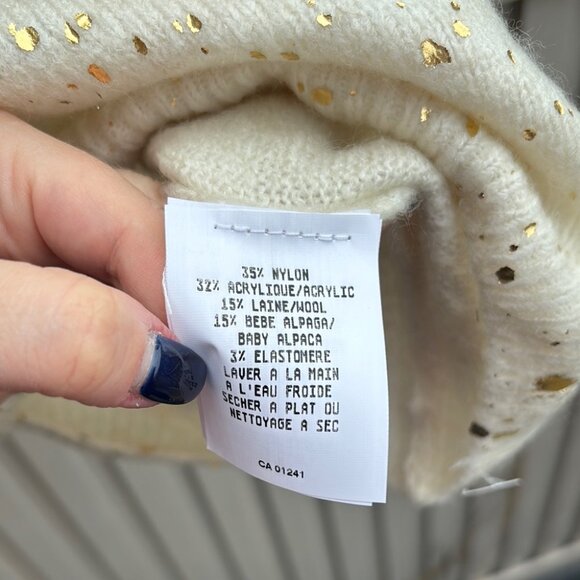 Simons Italy Wool Alpaca Blend Sleeveless Cream Knit Sweater Top - Picture 5 of 8